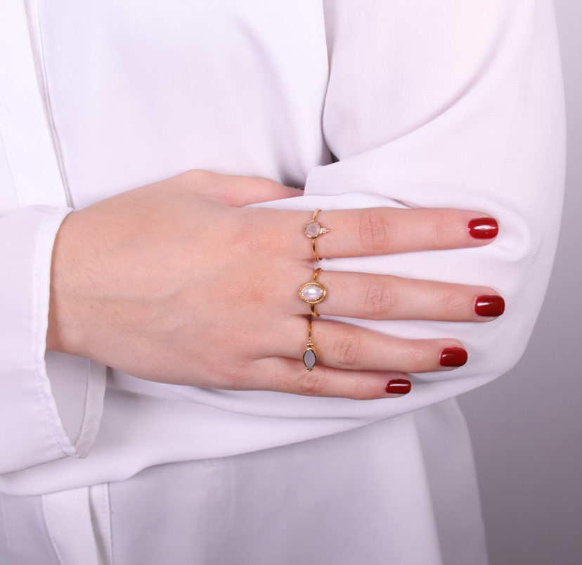 Bagues bohème-chic en pierres naturelles