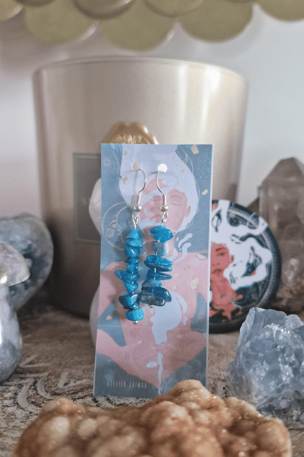 Terrae: boucles d'oreilles bohèmes-chic en pierres naturelles