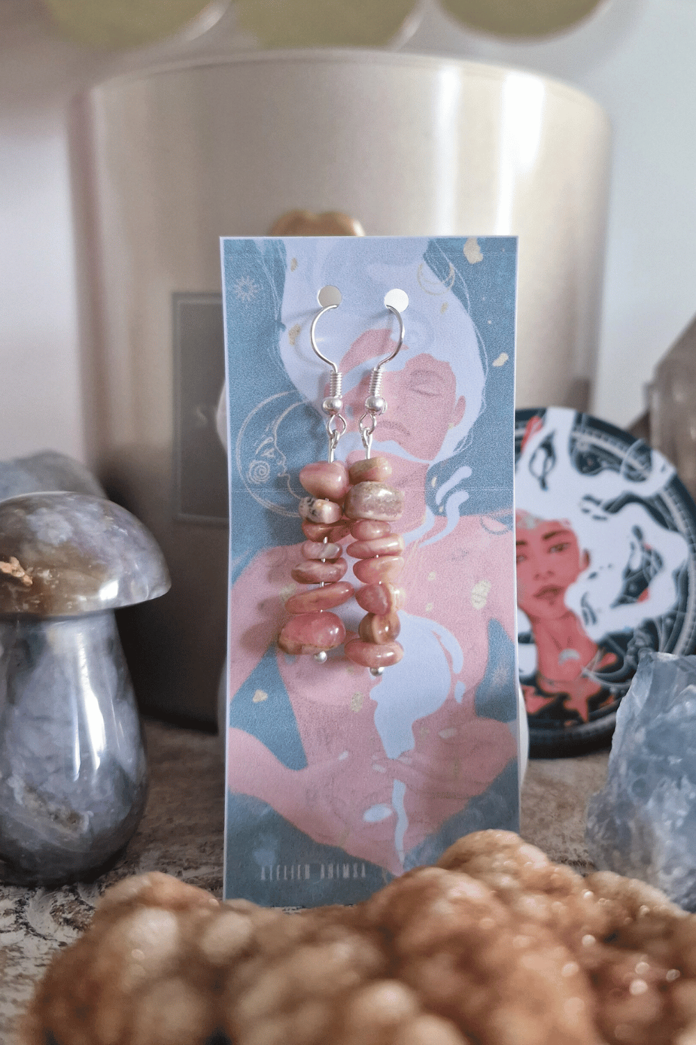 Terrae: boucles d'oreilles bohèmes-chic en pierres naturelles