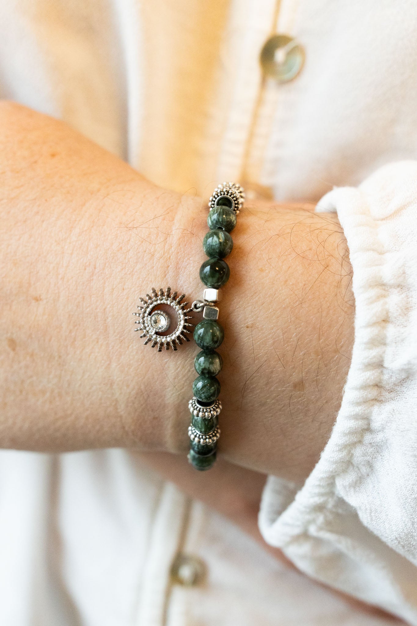 Gardienne de la conscience: bracelet en séraphinite