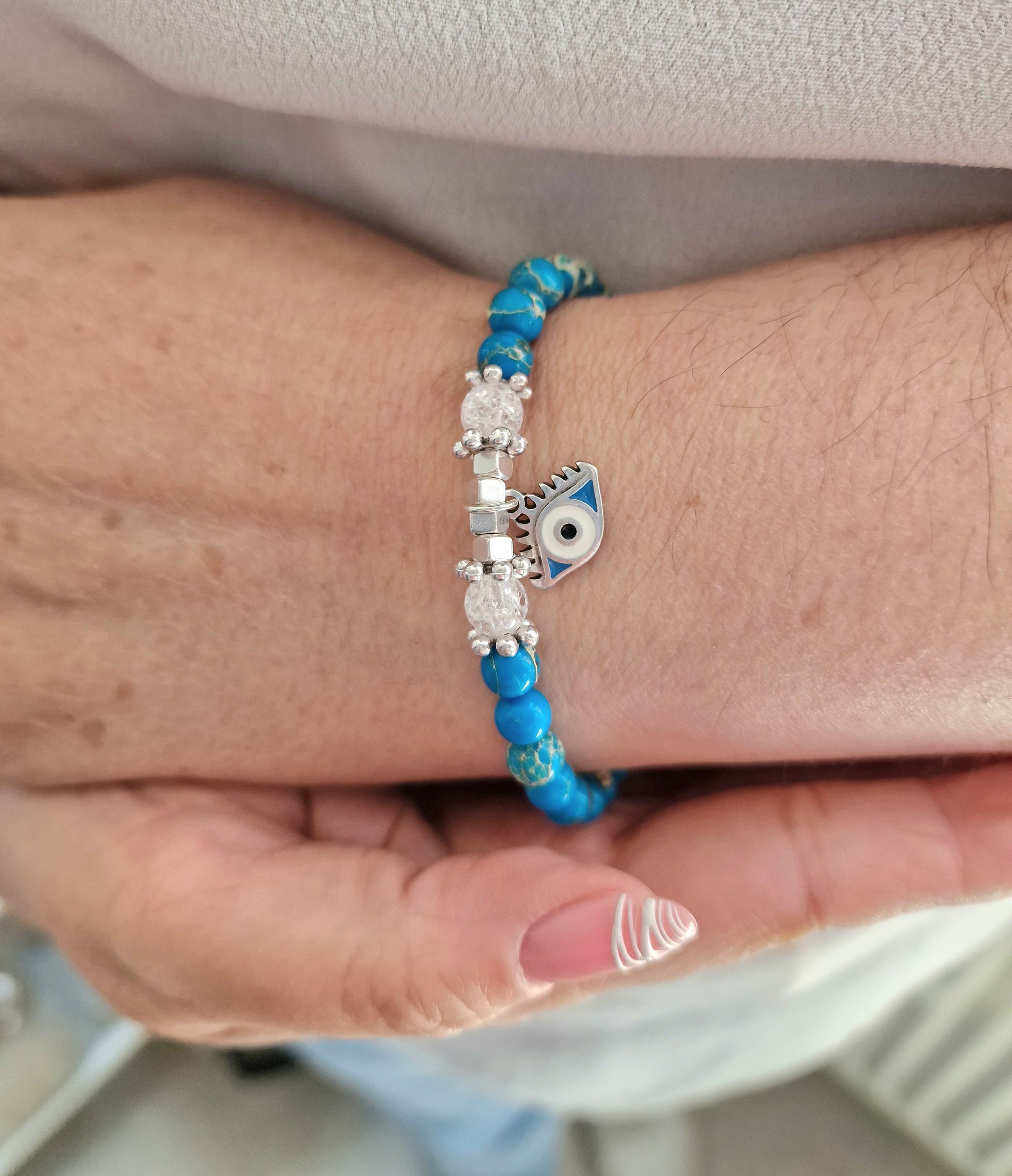 bracelet jaspe aqua terra, bijoux spirituel, bijoux oeil