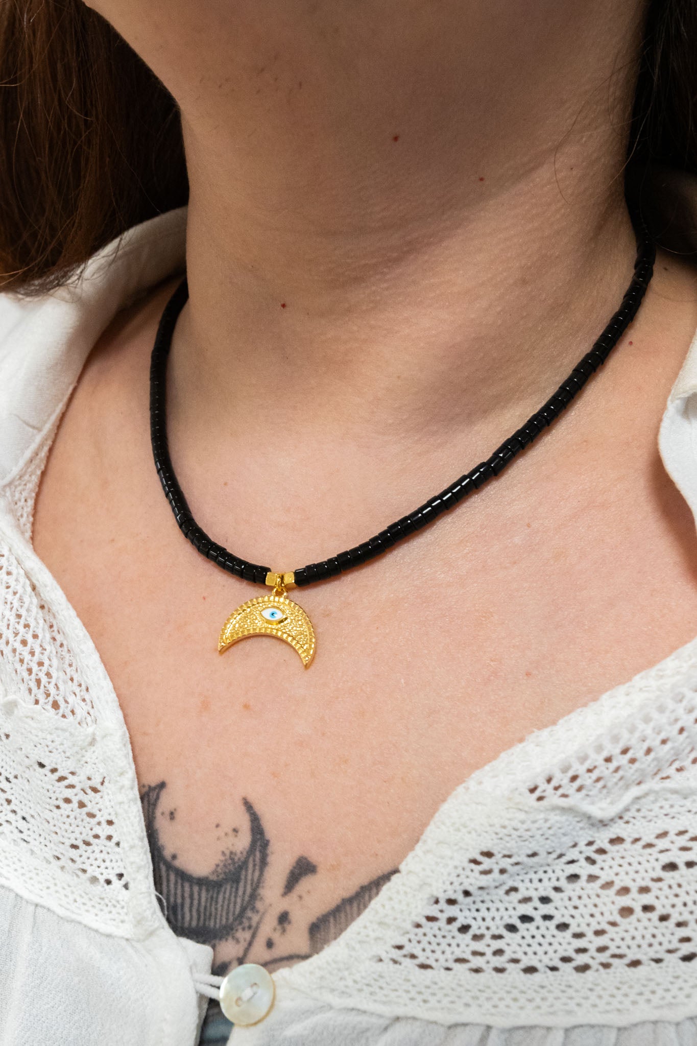 Intuitio: collier en onyx noir intuition et bouclier énergétique