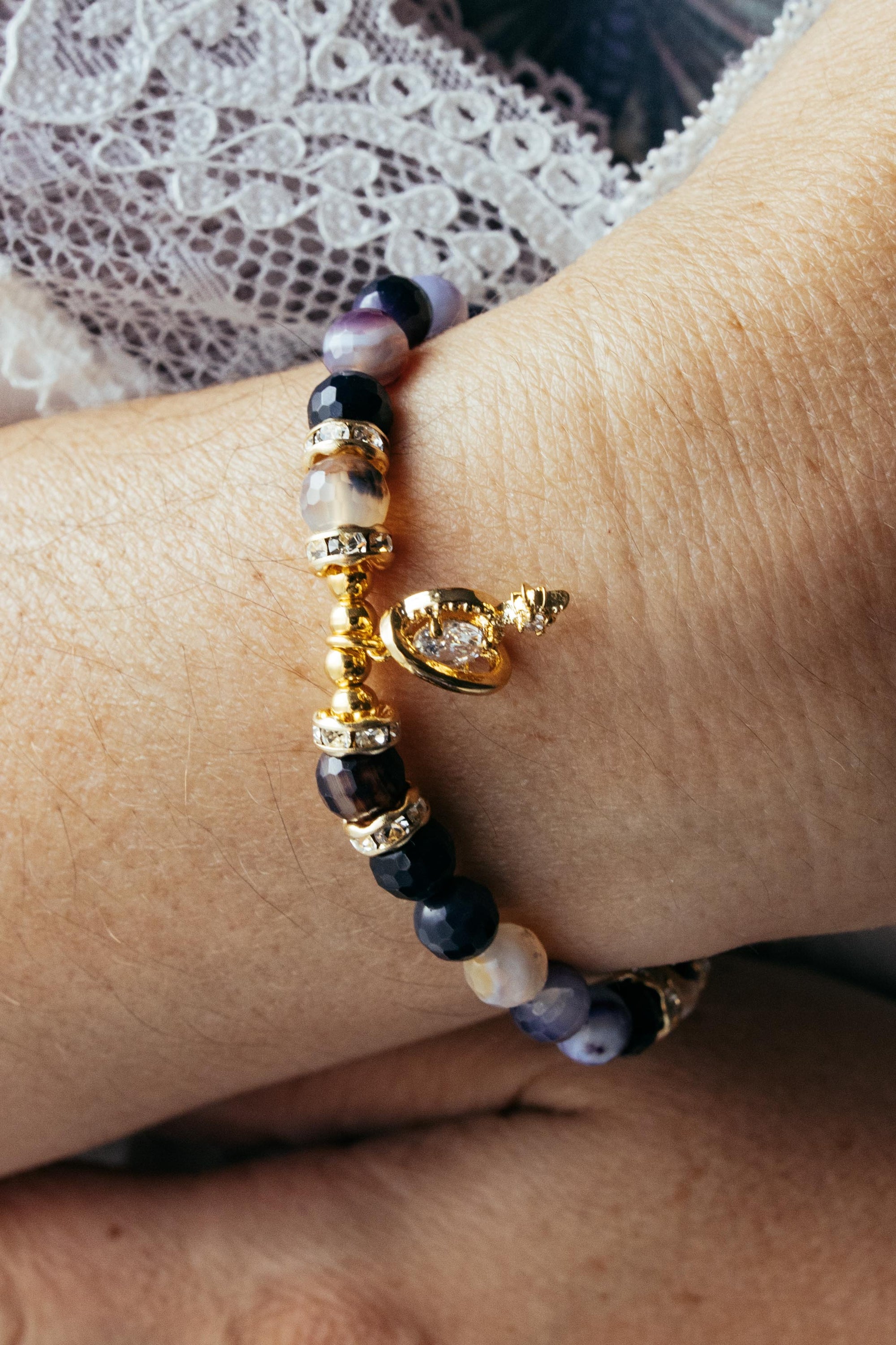 bracelet agate violette, bijoux spirituel